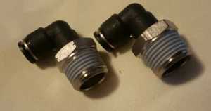 2pcs Pnuematic Male Elbow Connector Tube 5/16'' X NPT 3/8" Air Push In Fitting - Picture 1 of 1