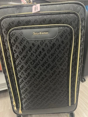 Black Juicy Couture Luggage Suitcase Rolling Travel Bag - Image 1 of 4