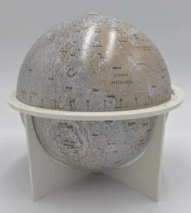 Vintage Replogle Metal Lunar Moon Globe with Landing Sites 6" with Stand - Picture 1 of 6