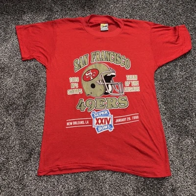 De colección 1990 NFC Champs Super Bowl San Francisco 49ers puntada única M Foto 1 de 4