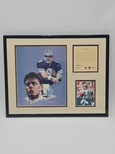 Troy Aikman Framed Limited Edition Print #1849/12500 NFL Cowboys Art - Picture 1 of 3
