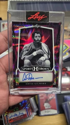 2025 Leaf Metal Sports Heroes Artis Gilmore Auto Purple Flood #1/1 - Image 1 of 2