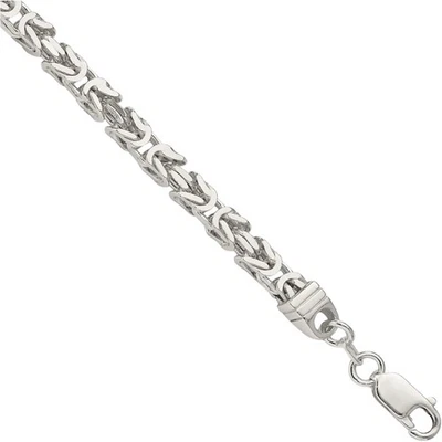 925 Sterling Silver 4.25mm Byzantine Link Chain Bracelet - Image 1 of 4
