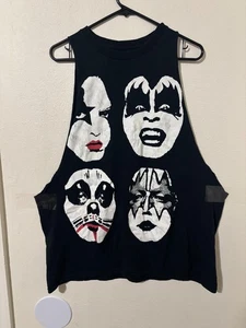 2024 Herren XL Kiss Muscle Shirt Gene Simmons Ace Frehley Paul Stanley Peter Criss - Bild 1 von 2