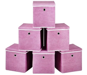 Faltbare Stoff Aufbewahrungsboxen mit Deckel Faltbar Platzsparend Schrank 4er Set - Bild 1 von 50