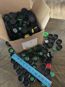 2lb 6oz Box Plastic Lids For Arts & Crafts - Mostly Black - Picture 1 of 6