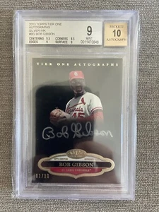 2013 Topps Tier One Bob Gibson Silver Ink Autographs SSP 1 / 10 - Picture 1 of 1