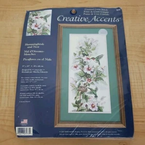 Creative Accents Counted Cross Stitch Kit #7973 Hummingbirds & Nest Sealed NIP - Imagen 1 de 12