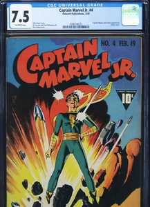 CAPTAIN MARVEL JR. #4 - CGC-7.5, OW - Fawcett - Classic Cover - Golden Age - Bild 1 von 3
