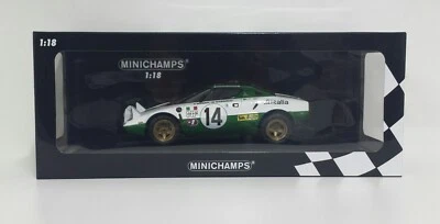MINICHAMPS 1/18 MODELLINO AUTO RALLY LANCIA STRATOS ALITALIA MUNARI 1975 DIECAST - Immagine 1 di 4