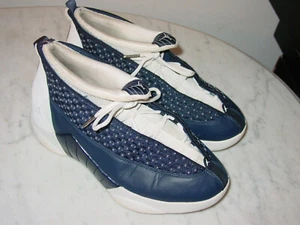 2016 Nike Air Jordan Retro 15 "Obsidian" White/Metallic Silver Shoes! Size 9 - Picture 1 of 12