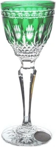 Cáliz de licor cordial de cristal corte a cristal transparente verde esmeralda Ajka Clarendon nueva - Imagen 1 de 2