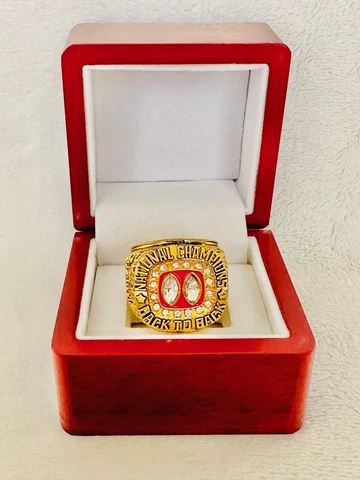 1995 Nebraska Cornhuskers 18k GP Brass Championship Ring W Box, US SHIP Cover