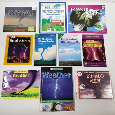 Kids Books About Weather Lot Of 10 Storms Rain Nonfiction Science Homeschool Set - Image 1 of 4