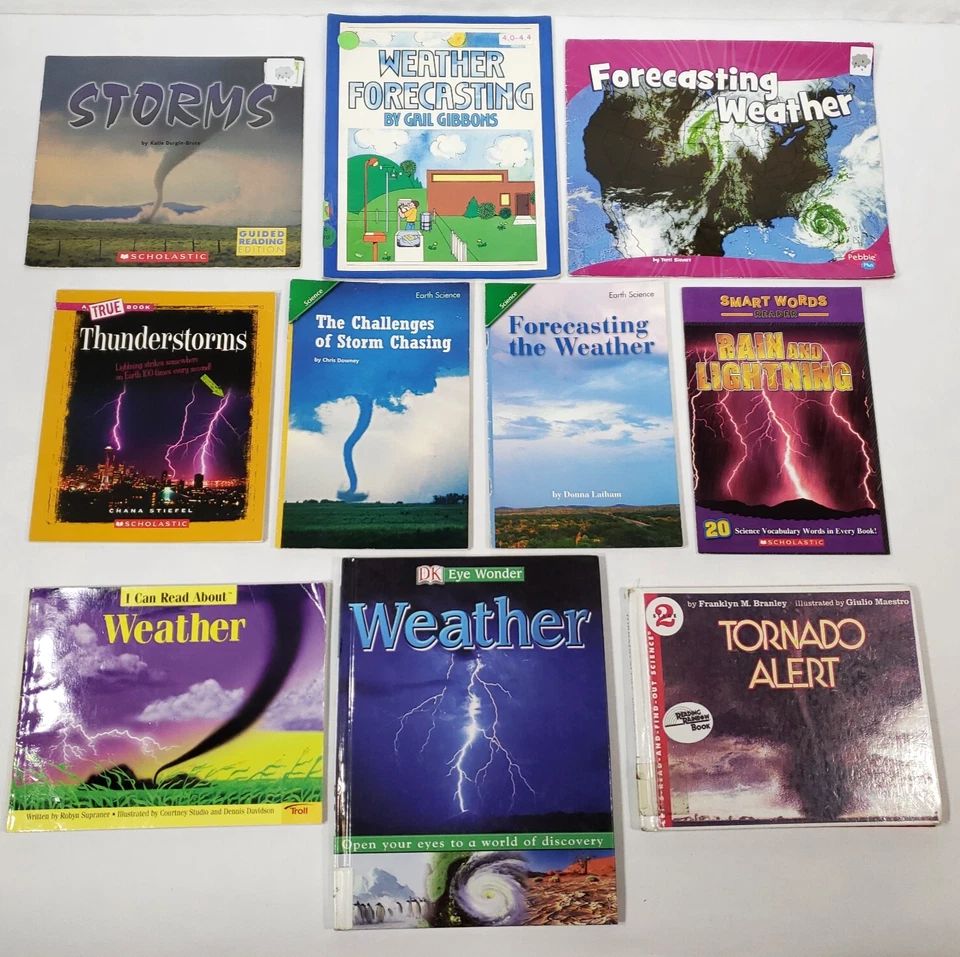 Kids Books About Weather Lot Of 10 Storms Rain Nonfiction Science Homeschool Set - Image 1 of 4