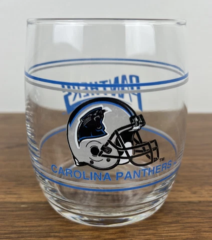 Vintage Carolina Panthers NFL Whiskey Glass Tumbler 1980's Football Cover