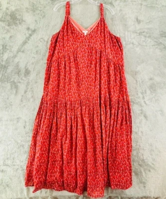 Joie Maxi Dress Womens L Tea Rose Red Pink Orange Sleeveless Lined Drop Waist - Image 1 of 4
