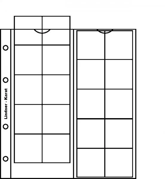 Lindner K3W karat-Münzblätter inkl. Zwischenblatt weiß-5er- Packung