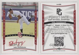 2014 Leaf Perfect Game Showcase Auto Red /5 Erik Rodriguez #A-ER1 Auto