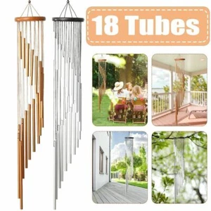 36" Wind Chimes Large Deep Tone Resonant Bell 18 Tube Chapel Church Garden Decor - Picture 1 of 13