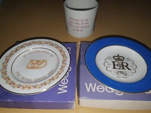 3 Royal commemorative Wedgwood items - William birth/Peter Rabbit/Silver jubilee - Picture 1 of 8