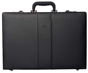 Vinyl Aktentasche Aufsatztasche Herren schwarz elegant Hartverschluss Portfolio stilvoll groß - Bild 1 von 8