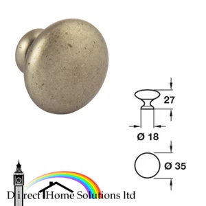 Hafele Sorento Antique Pewter Knob Ø 35mm Kitchen Cabinet Cupboard Drawer Handle - Picture 1 of 5
