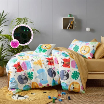 Glow in the Dark Our Planet Quilt Cover Set or Square Cushion by Happy Kids - Image 1 of 3