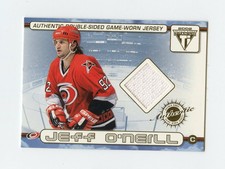 01-02 PRIVATE STOCK TITANIUM DUAL JERSEY JEFF O'NEILL ERIK COLE HURRICANES 64313