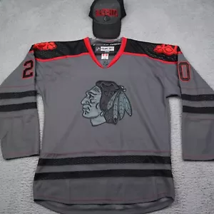 Camiseta deportiva de hockey Brandon Saad Chicago Blackhawks para hombre 48 gris CCM correa de lucha y sombrero - Imagen 1 de 22