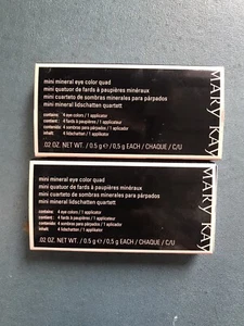 Lot 2 Mary Kay Mini Mineral Eye Color Quad Silky Carmel/Lemongrass/Amber/Denim - Picture 1 of 2