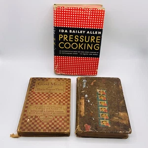 Vintage Recipe Book Lot Of 3 American Cookbooks 1920s 1940s Priscilla Ida Good H - Bild 1 von 24