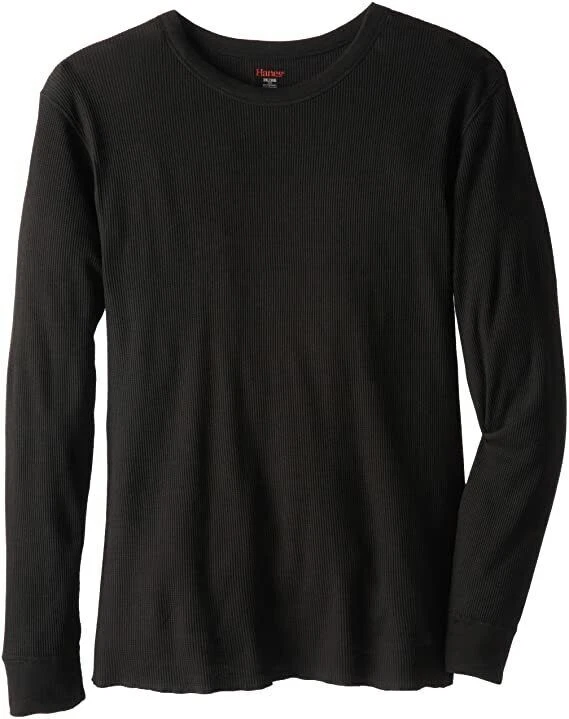 NWT HANES X-Temp Solid Black Long Sleeve Crew Neck Thermal Shirt M 38/40 Nice! - Image 1 of 1