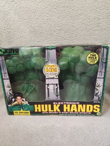Hulk Hands Electronic Toy Biz Marvel 2003 Original Box Great Condition Working Cover