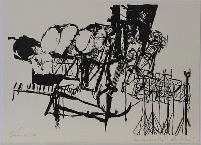 Wolfgang Quaiser /Holzschnitt/Handsigniert/von 1964/Orchester - Bild 1 von 2