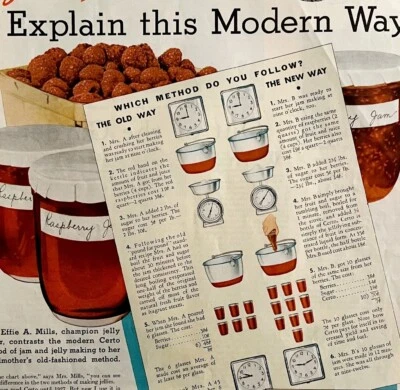 Jalea Certo con receta 1934 anuncio página completa litografía DWU1 Foto 1 de 2