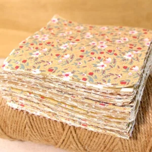 100 Sewing Brown Cotton Quilting Precut 4" Squares Fabric Scraps Craft Diy - Picture 1 of 8