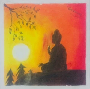 Lord Buddha beautiful colorful drawing art - Picture 1 of 2