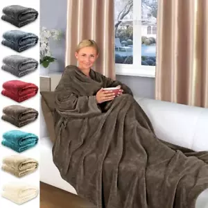 Kuscheldecke mit Ärmeln Fußtasche TV Decke 180 x 150 Tagesdecke Decke Sofadecke - Bild 1 von 61