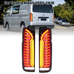 L+R Black LED Taillight Brake Lamp p For TOYOTA Hiace 200 Commuter Van 2005-2018 - Picture 1 of 8