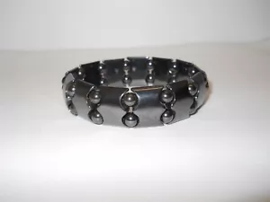 Pulsera de cristal de hematita elástica grande de 8" Reiki joyería espiritual para hombre #377 - Imagen 1 de 3