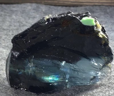 😎Vintage Akro Dug Cullet UV Reactive -Display Piece 2.0x 2.5 Inches Transparent - Image 1 of 4