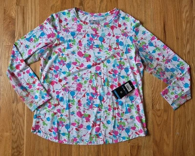 IBKUL Denis Crew Neck Top Long Sleeve Size  XL White/ Pink Womens Golf Shirt NWT - Image 1 of 4