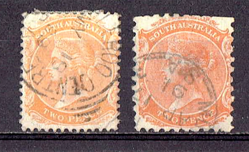 Australian States. SOUTH AUSTRALIA 1876-1904. 2 pence. Shades.  Used - Image 1 of 1