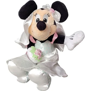Disney Store Minnie Mouse Bride Plush 8.5" Wedding Dress Gown Veil Bouquet Toy - Picture 1 of 8