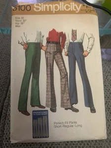 Simplicity Pattern 5100 Men's Pants in Proportioned Sizes Size 32 Cut Complete - Picture 1 of 2