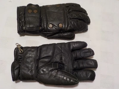 Guantes de invierno vintage Grandoe Lone Star .45 de cuero negro. Hombre pequeño. Bonito Foto 1 de 3