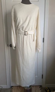 Dolan Left Coast Collection Jacqueline Maxikleid genoppt elfenbeinfarben mit Gürtel Large - Bild 1 von 19