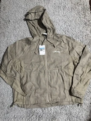 Nike x Stussy Linen Shell Beige Jacket Chino FZ5751-263 Unisex Medium 280$ - Image 1 of 4