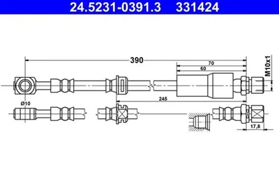 Tubo de freno flexible 24.5231-0391.3 ATE para OPEL VECTRA B Hatchback VECTRA B - Imagen 1 de 4